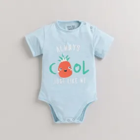 Polka Tots Half Sleeves  Rompers Onesie Always Cool print - Blue