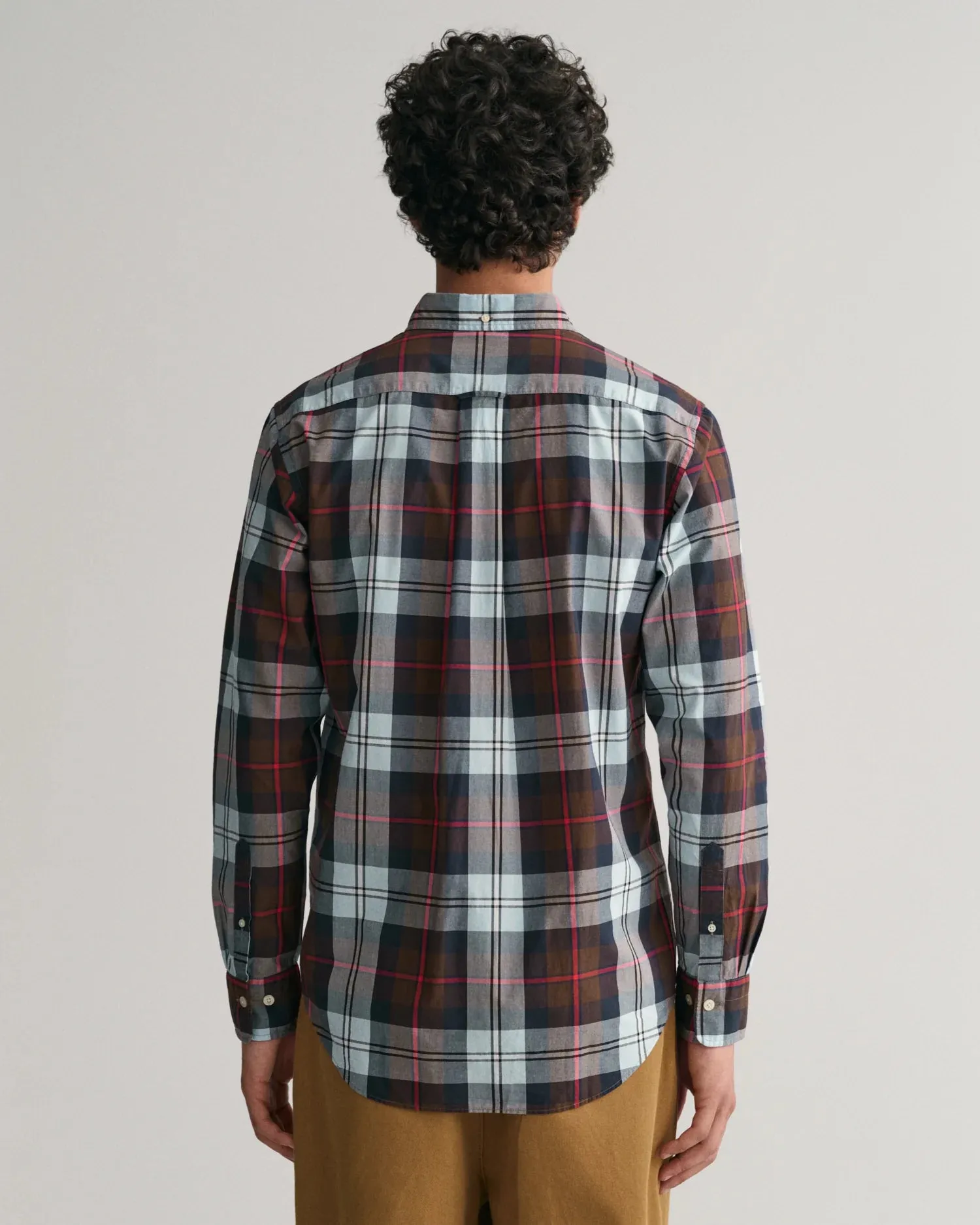 Poplin Shirt - Check - Rich Brown