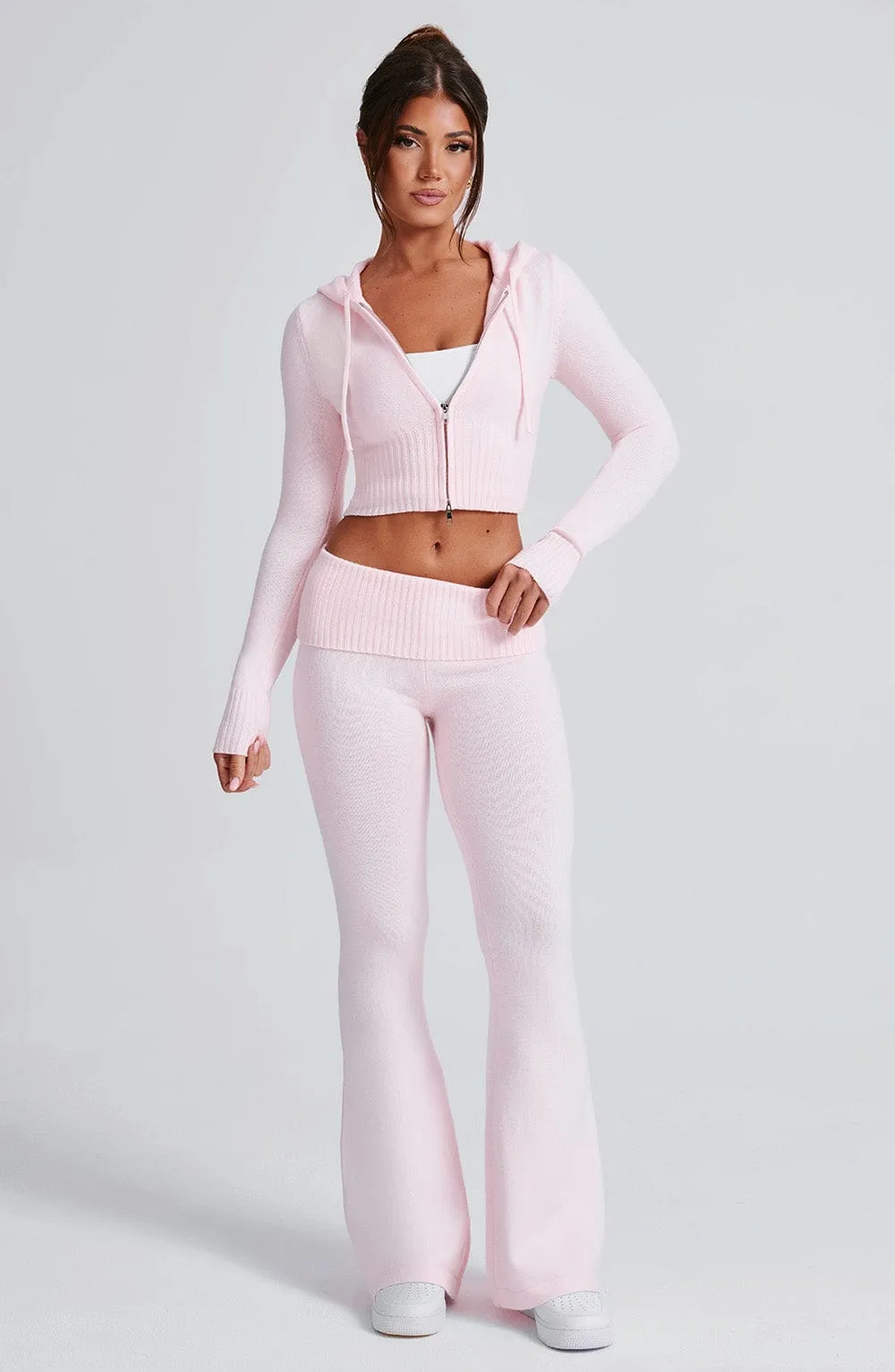 Portia Knit Hoodie - Pink