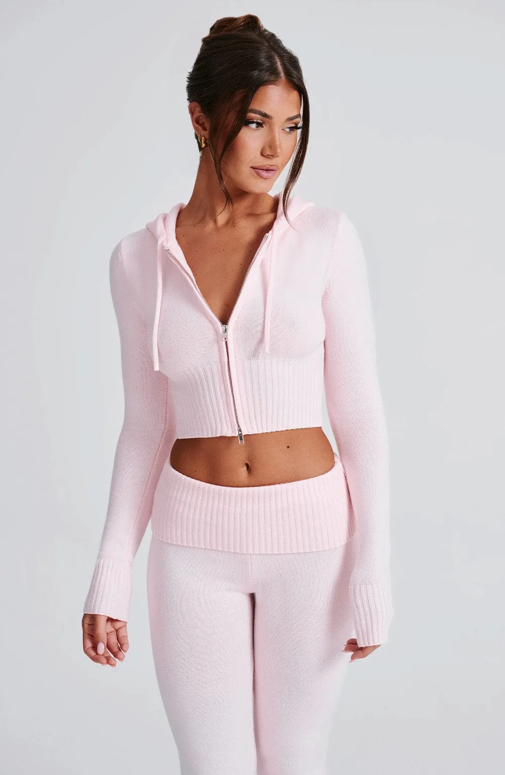 Portia Knit Hoodie - Pink