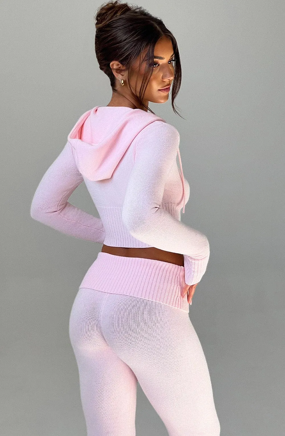 Portia Knit Hoodie - Pink