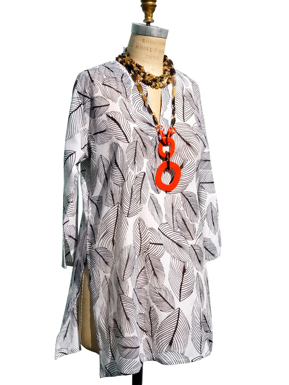 Raja Cotton Tunic Palm Vine