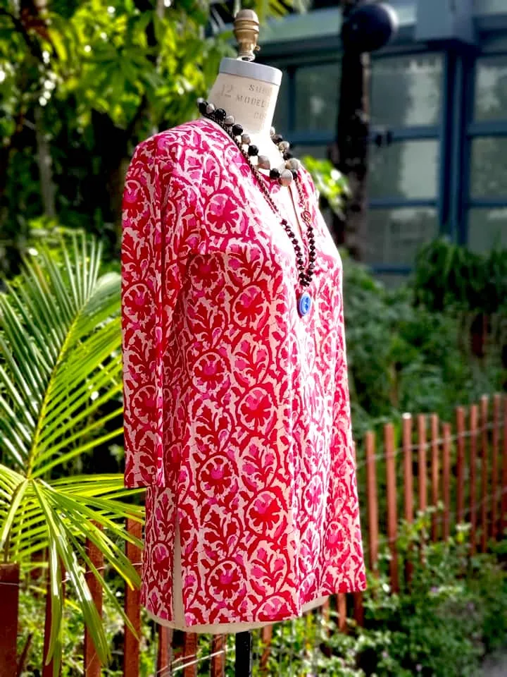 Raja Cotton Tunic Rose Batik