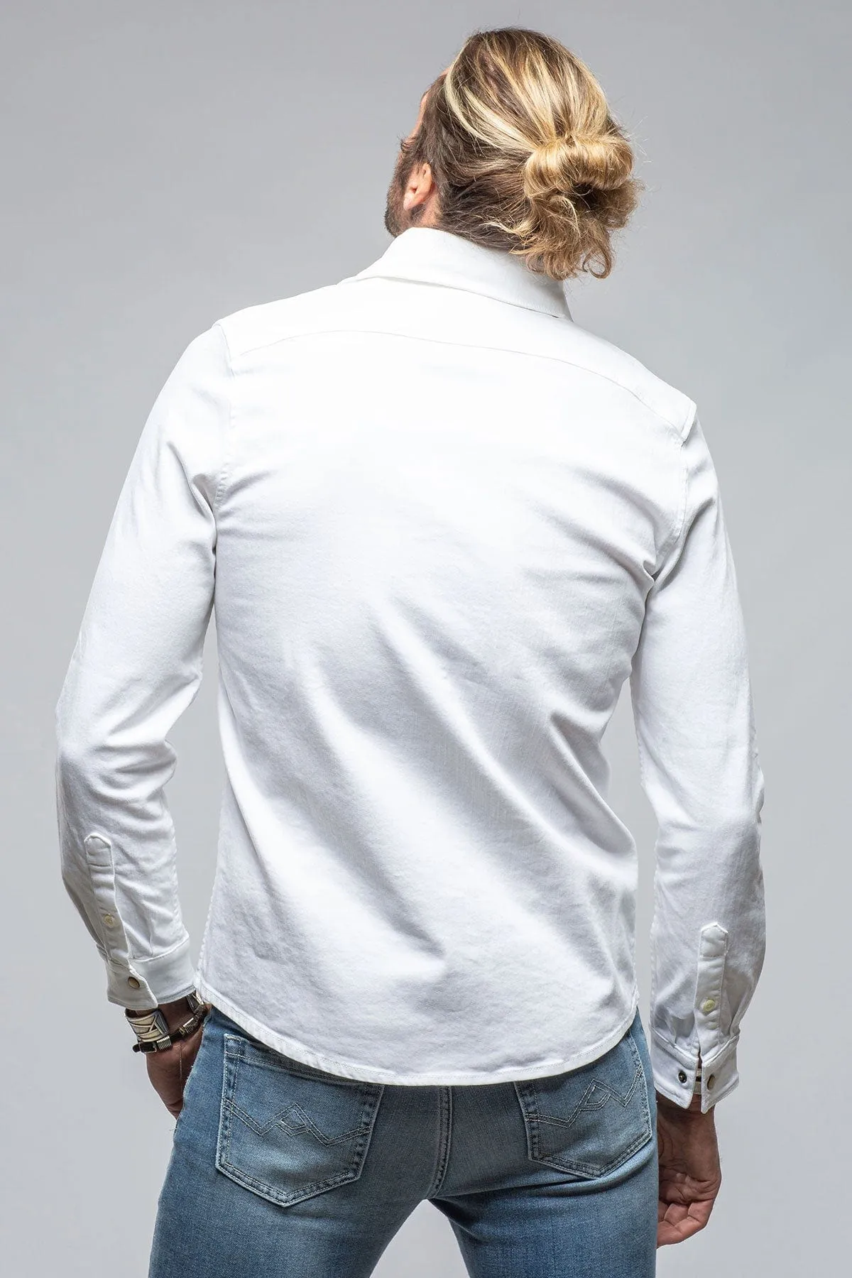 Ranger Colored Denim Snap Shirt In White