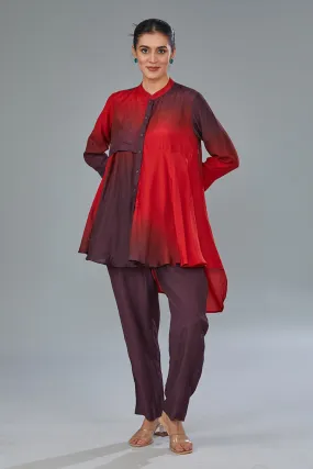 Red Ombre Tunic & Pant Set