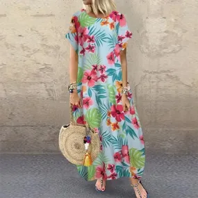 Relaxed Summer Flowy Loose Tunic A-Line Dress