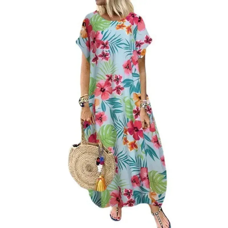 Relaxed Summer Flowy Loose Tunic A-Line Dress