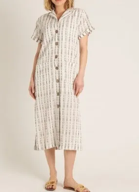 Resort Livin Geometric Print Short Sleeve Button Down Dress