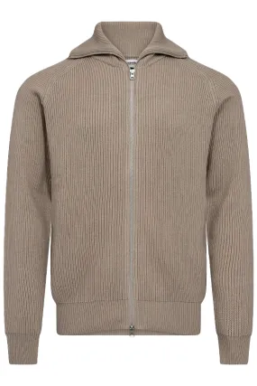 Resteröds Full-Zip Knit Pullover Sand