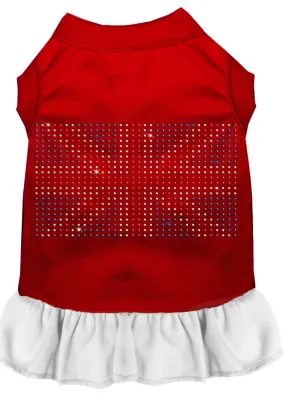 Rhinestone British Flag Dress Red With White Xs (8)