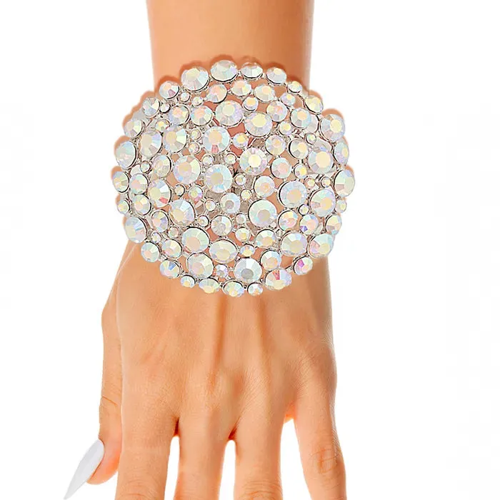 Rhinestone Dome Cluster Cuff