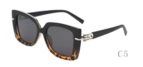 Rianova Leke Polarized Animal Print Ombre Sunglasses - 19026 ( Black/ leopard )