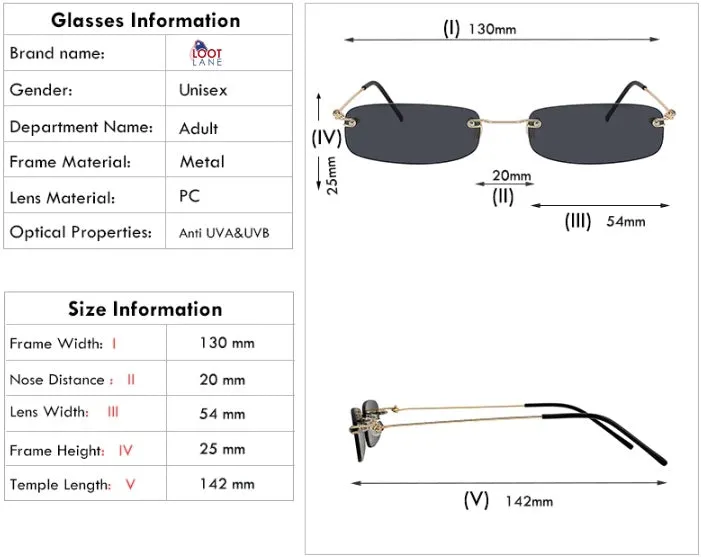 Rimless Fashion Sunglasses