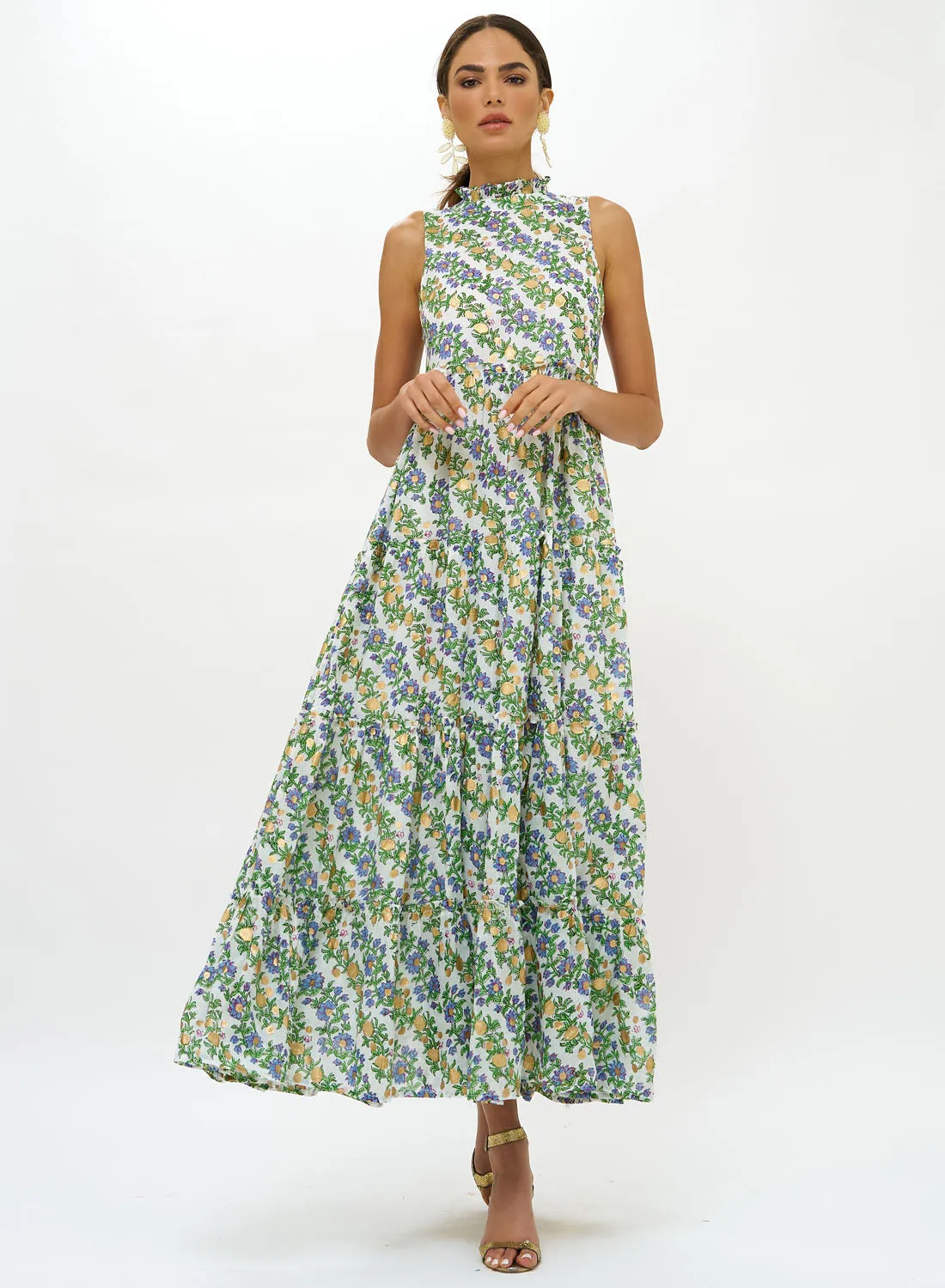 Ruffle Tiered Maxi Dress - Lupina Peri