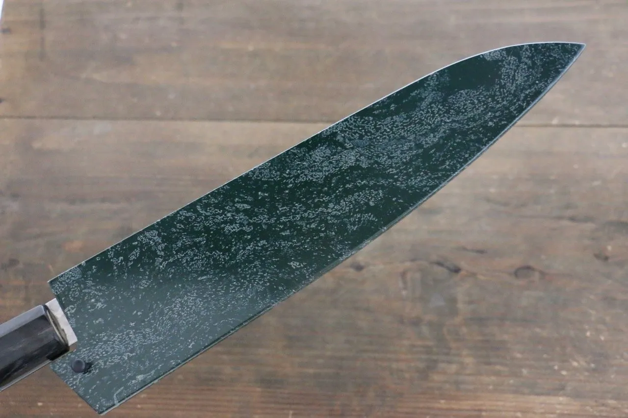 Sakai Takayuki AUS10 45 Layer Damascus Hammered Gyuto 240mm Green Lacquered Handle with Sheath