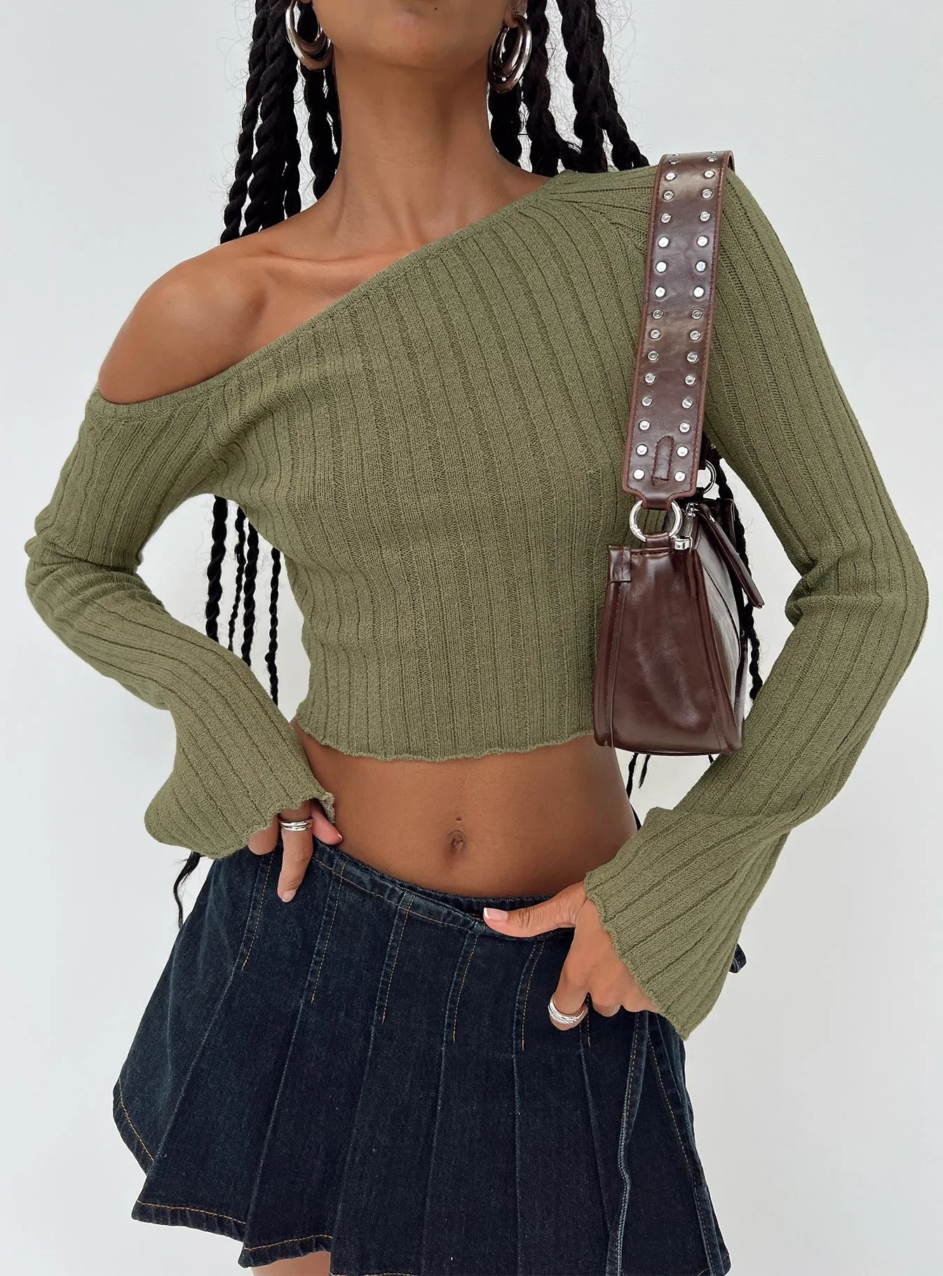 Santorini Knit Top Khaki