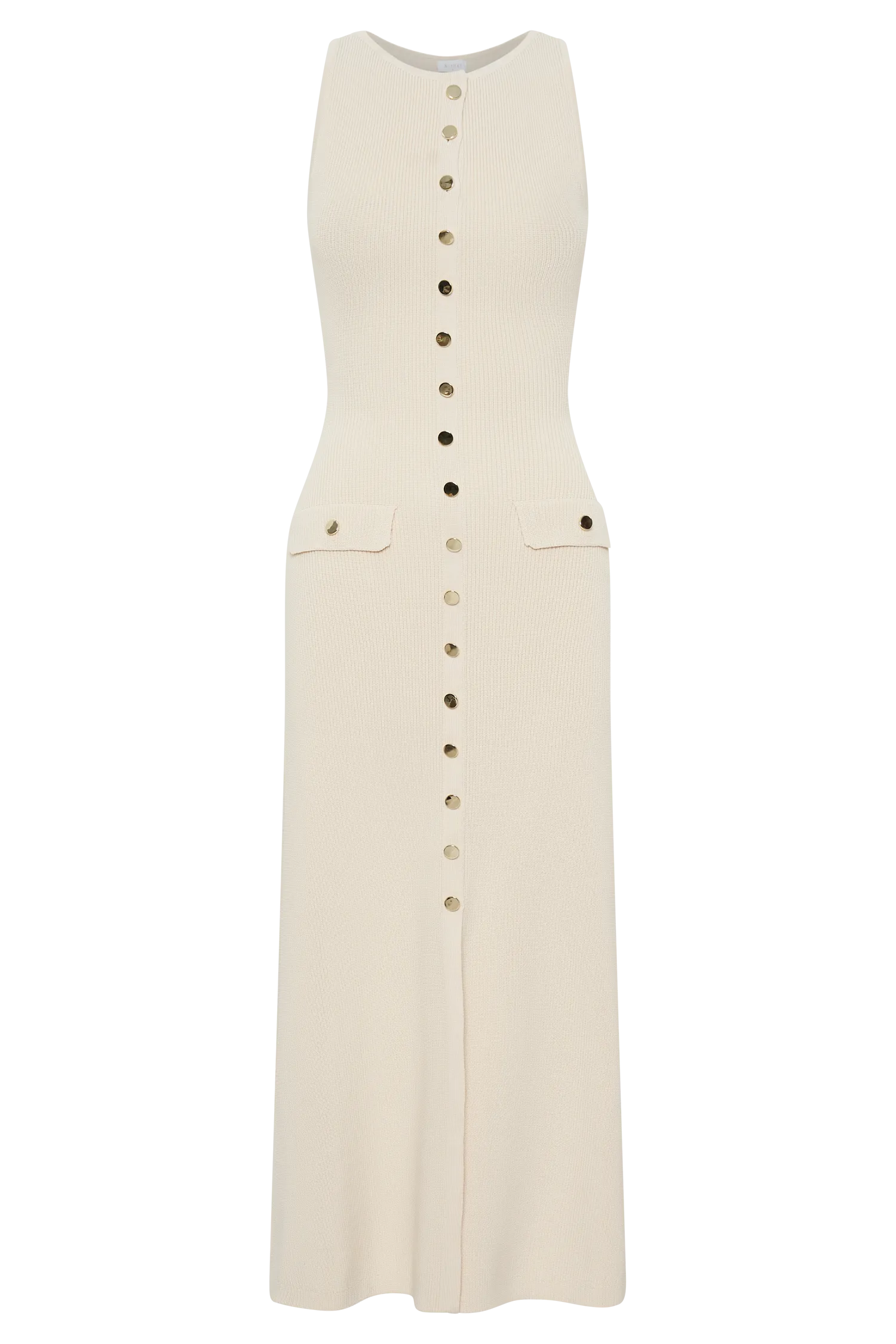 Sawyer Sleeveless Buttoned Maxi Dress - Ivory