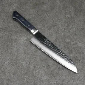 Seisuke Seiun VG10 33 Layer Damascus Santoku  180mm Navy blue Pakka wood Handle