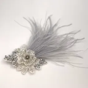 Sienna Likes To Party Designer Lotus Silver Feather Hair Clip