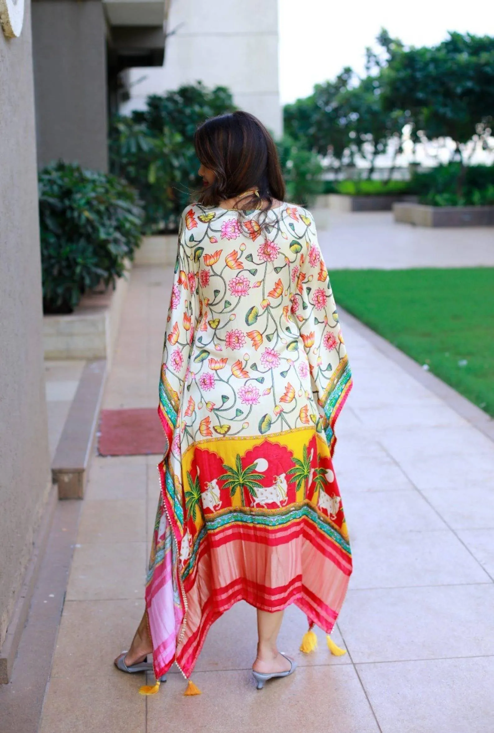 Silk Summer Kaftan Maxi Dress