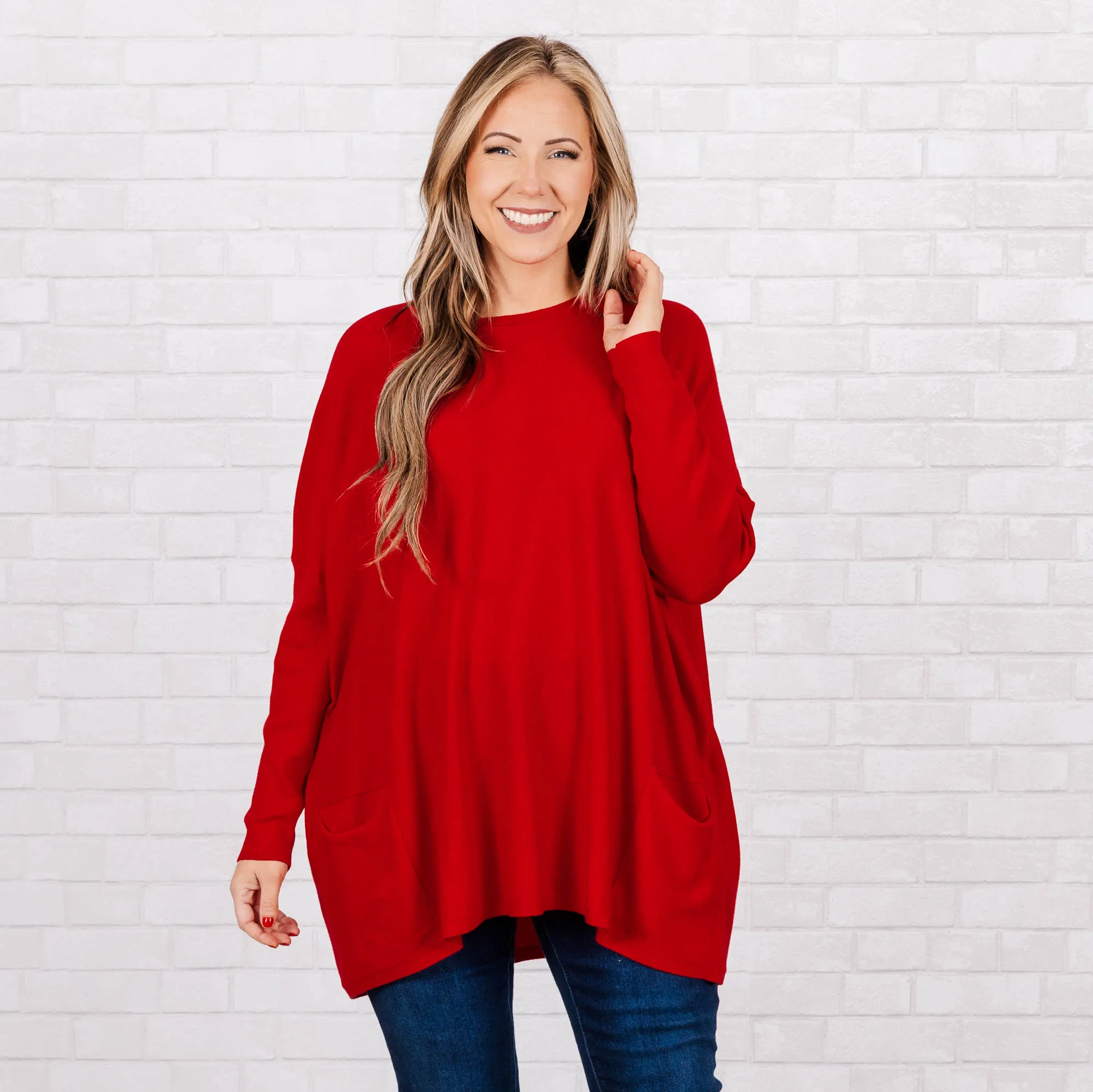 Snow Whispers Tunic, Red