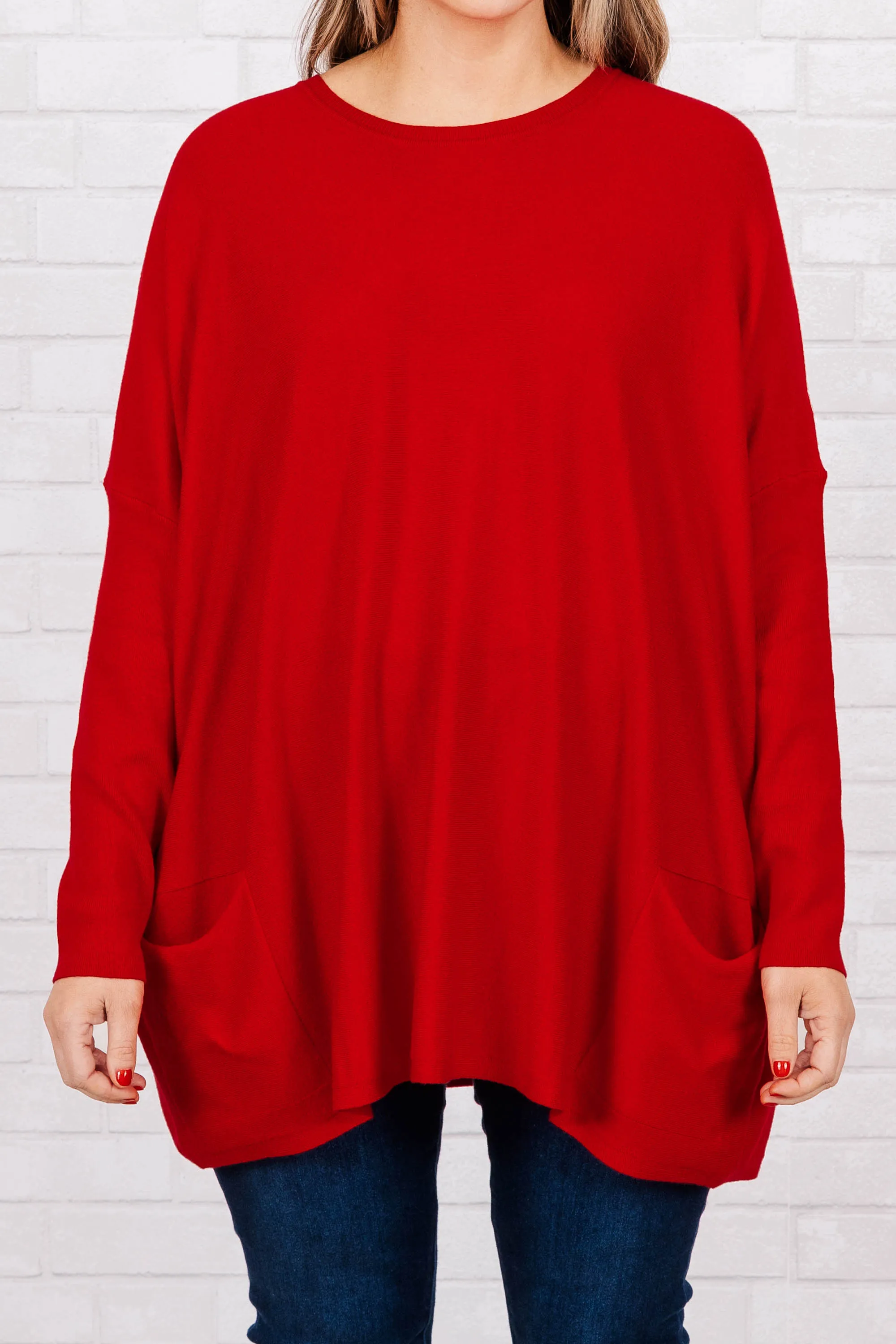 Snow Whispers Tunic, Red