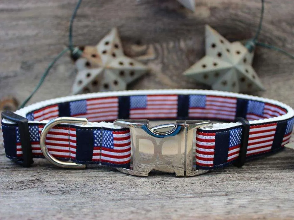 Stars n Stripes Dog Collar by Diva Dog (Optional Matching Leash Available)