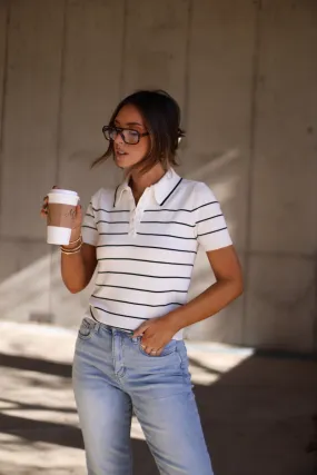 Striped Knit Polo