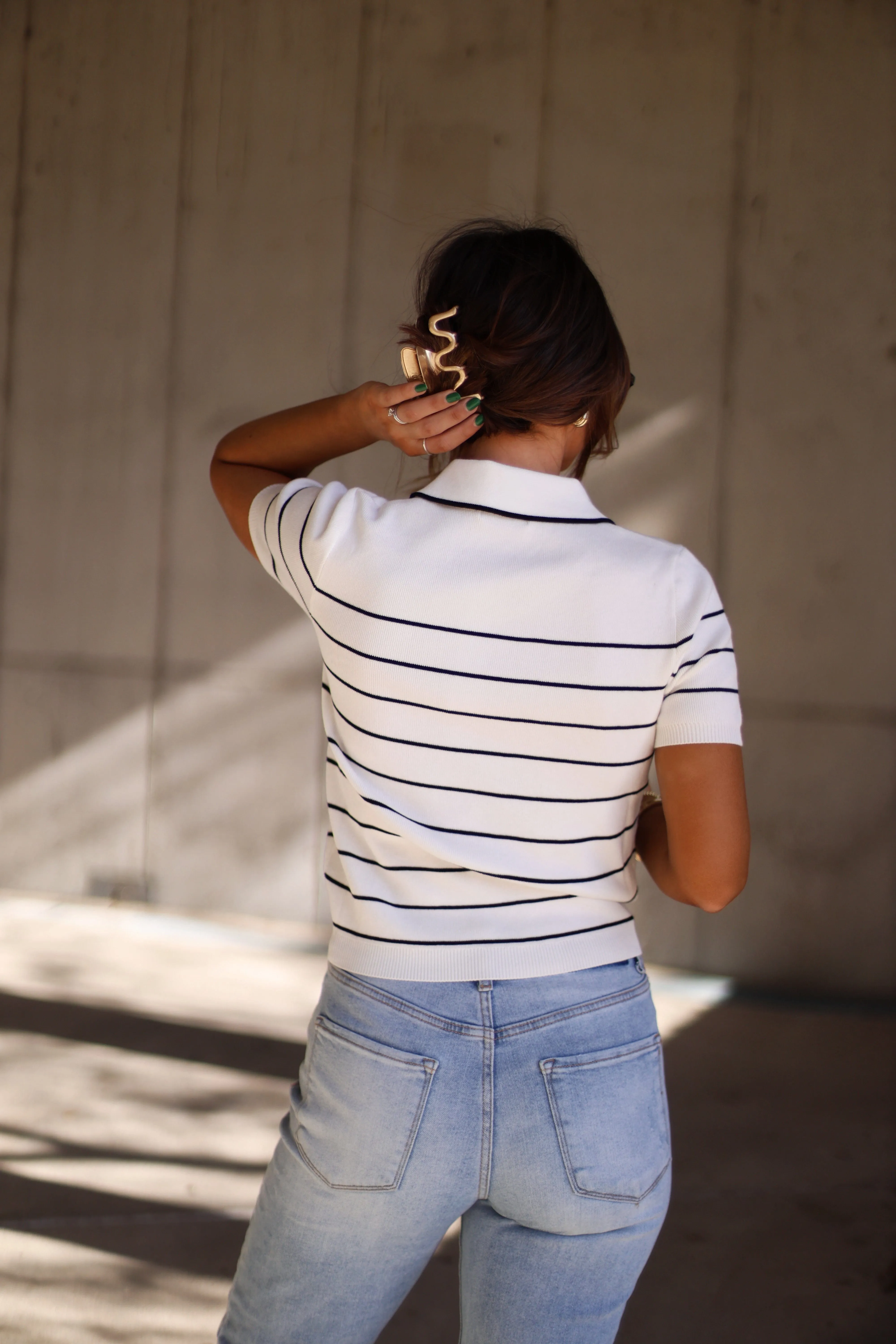 Striped Knit Polo