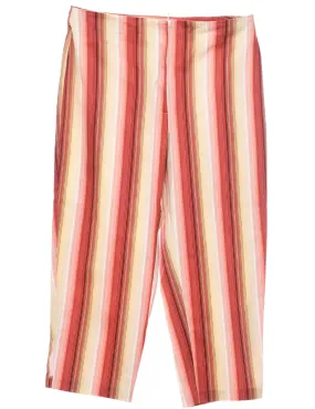 Striped Yellow, Pink & White Casual Trousers - W32 L23