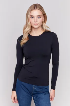 Super Stretch Knit Top Black