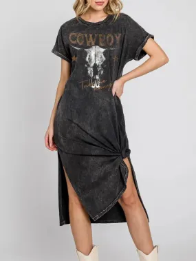 Take Me Away Cowboy Mineral Graphic Dress