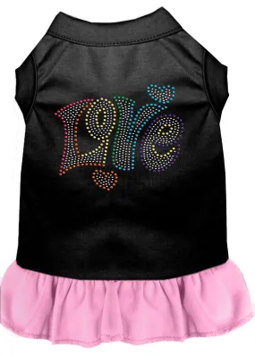 Technicolor Love Rhinestone Pet Dress Black With Light Pink Xxl (18)