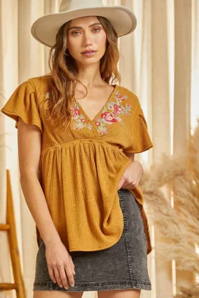 Textured Babydoll Top