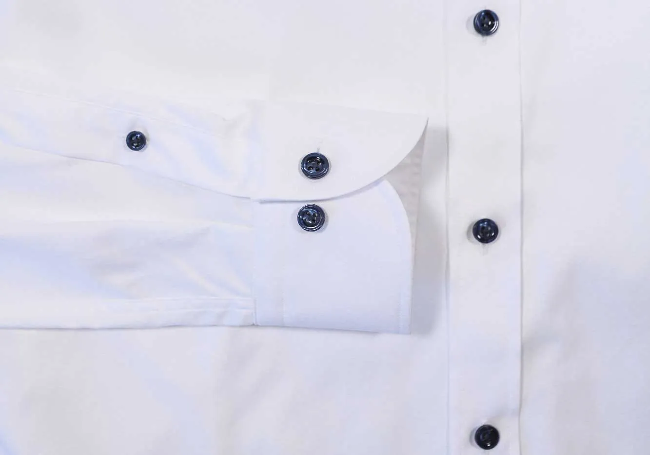 The White Adler Fine Twill with Navy Buttons Custom Shirt