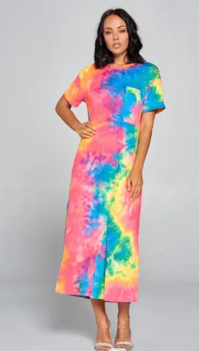 Tie dye t-shirt dress