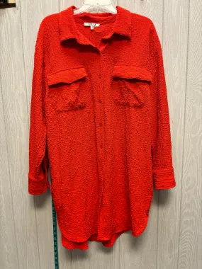 Tunic Long Sleeve By Blush In Red, Size: 1x