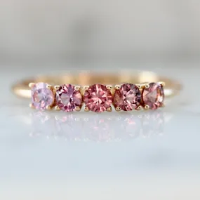 Venus Pink Ombré Round Cut Sapphire & Spinel Band