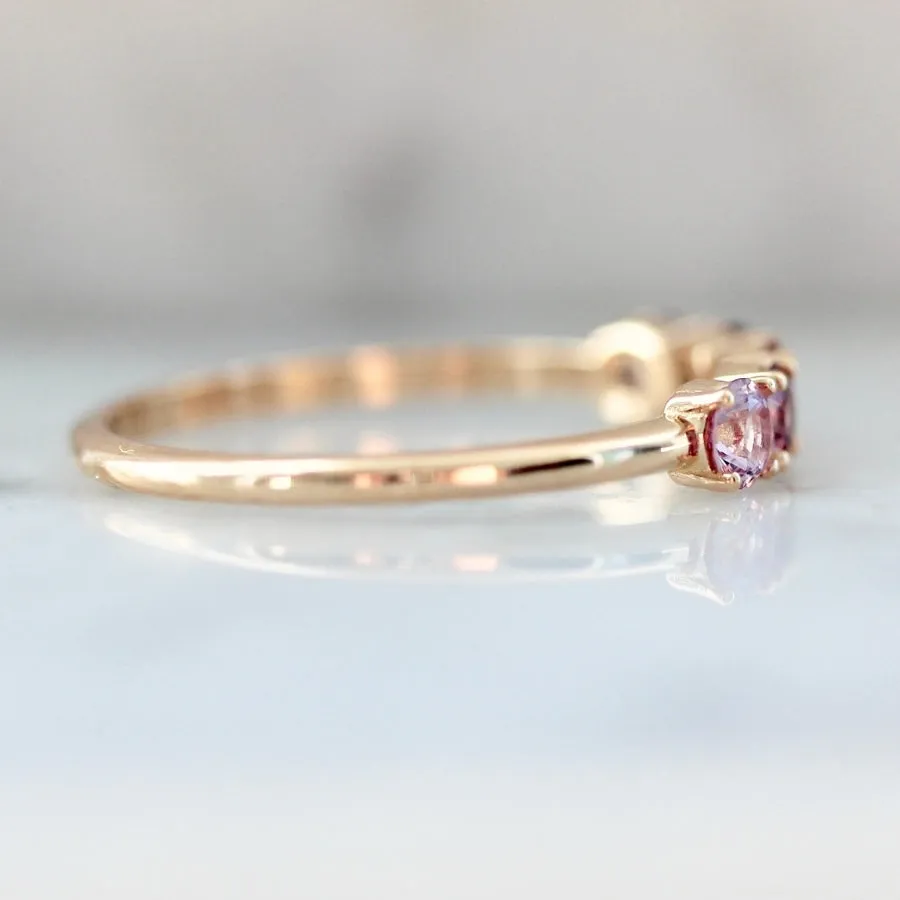 Venus Pink Ombré Round Cut Sapphire & Spinel Band