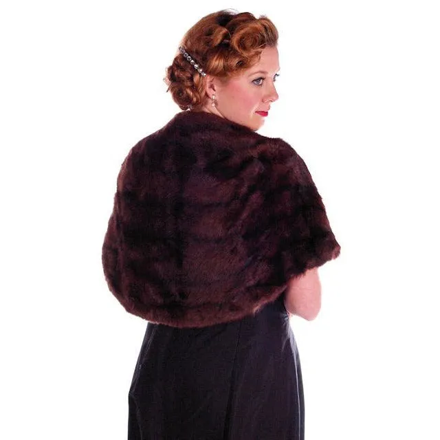 Vintage Fur  Stole Beautiful Brown Squirrel Valles Furs 1950S Glamour