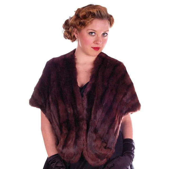 Vintage Fur  Stole Beautiful Brown Squirrel Valles Furs 1950S Glamour