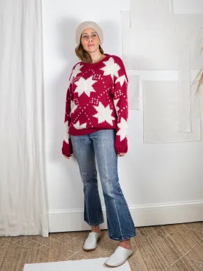 Vintage Raspberry Star Celestial Sweater