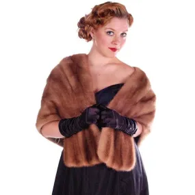 Vintage Stole Mink Stole Autumn Haze Silk Lined 1950S