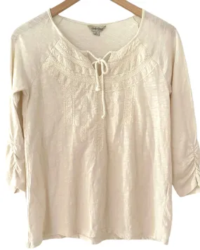 Warm Spring Ivory Embroidered Top