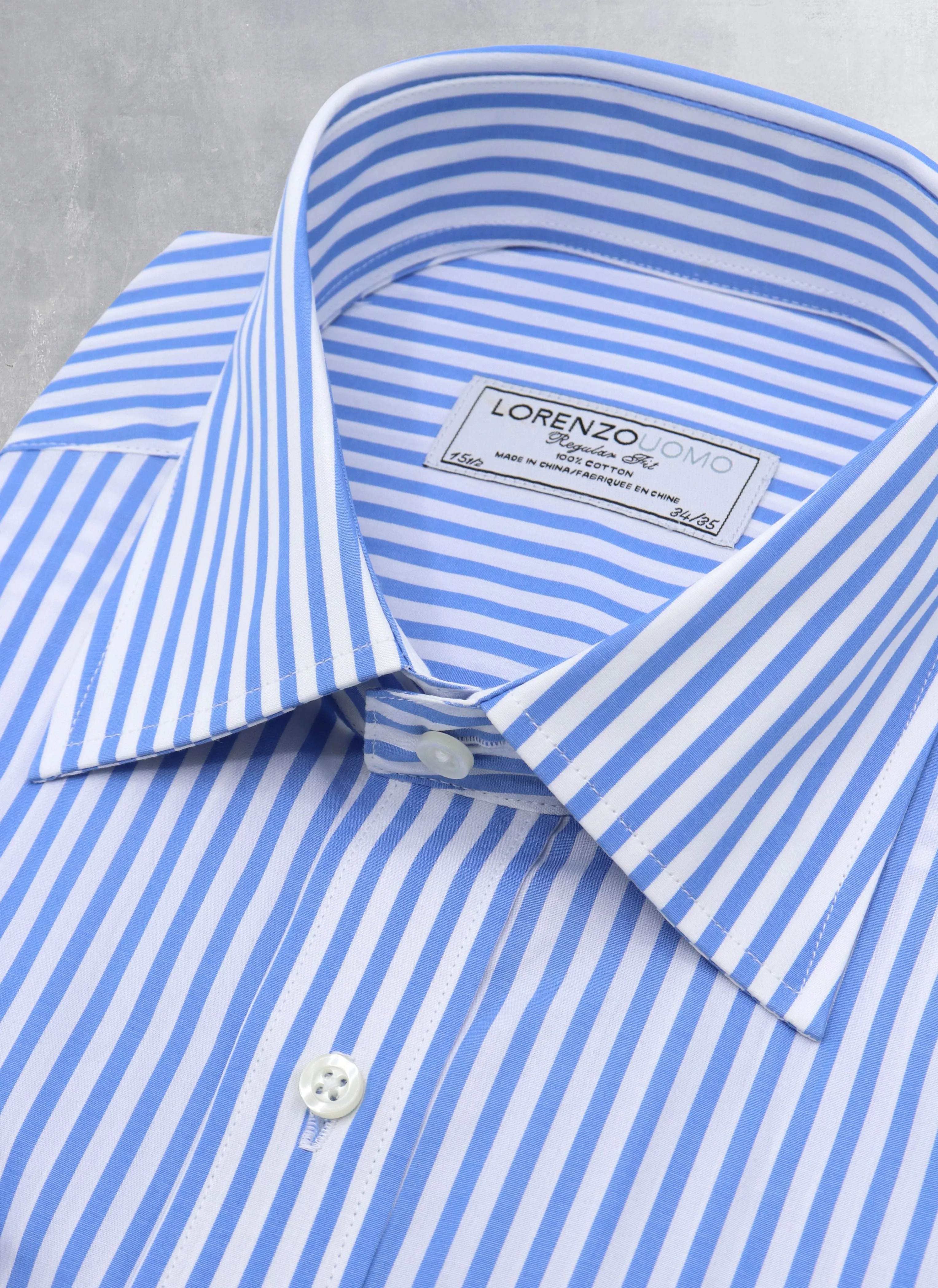 William Fullest Fit Shirt in Light Blue Stripe