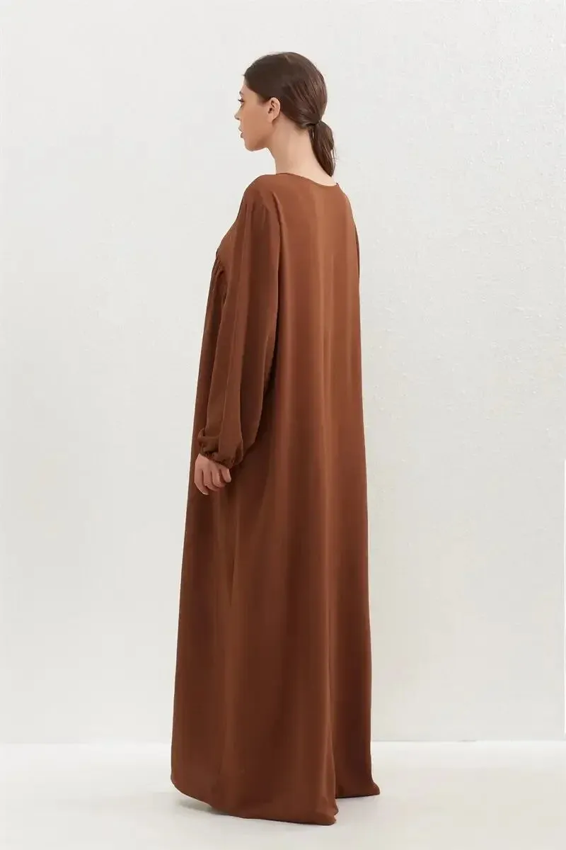 Women O-neck Full Sleeve Maxi Dress