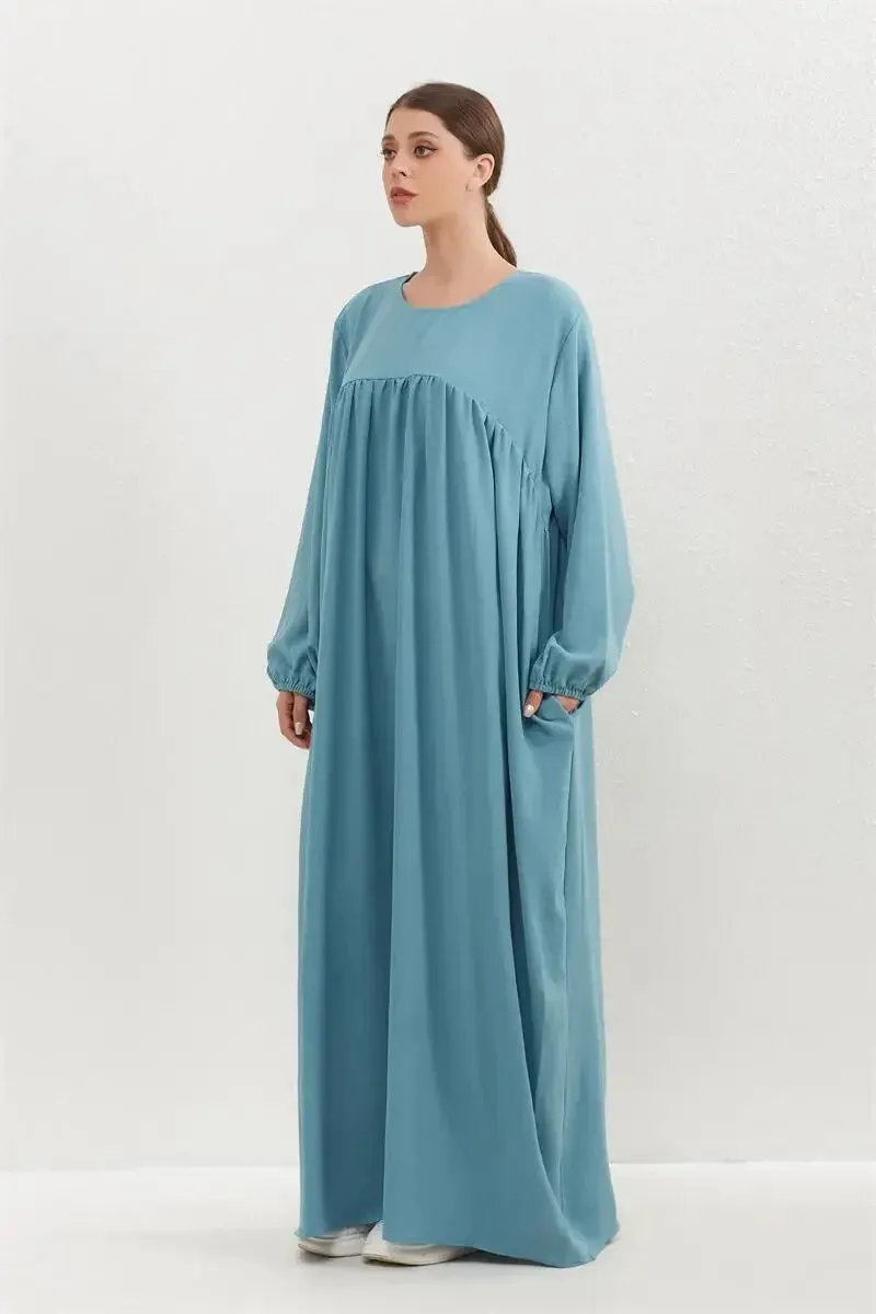 Women O-neck Full Sleeve Maxi Dress