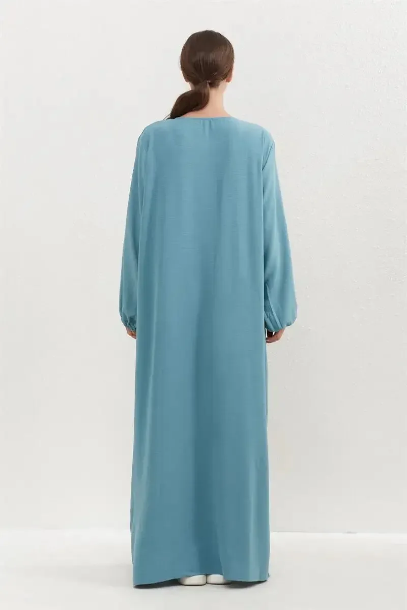 Women O-neck Full Sleeve Maxi Dress