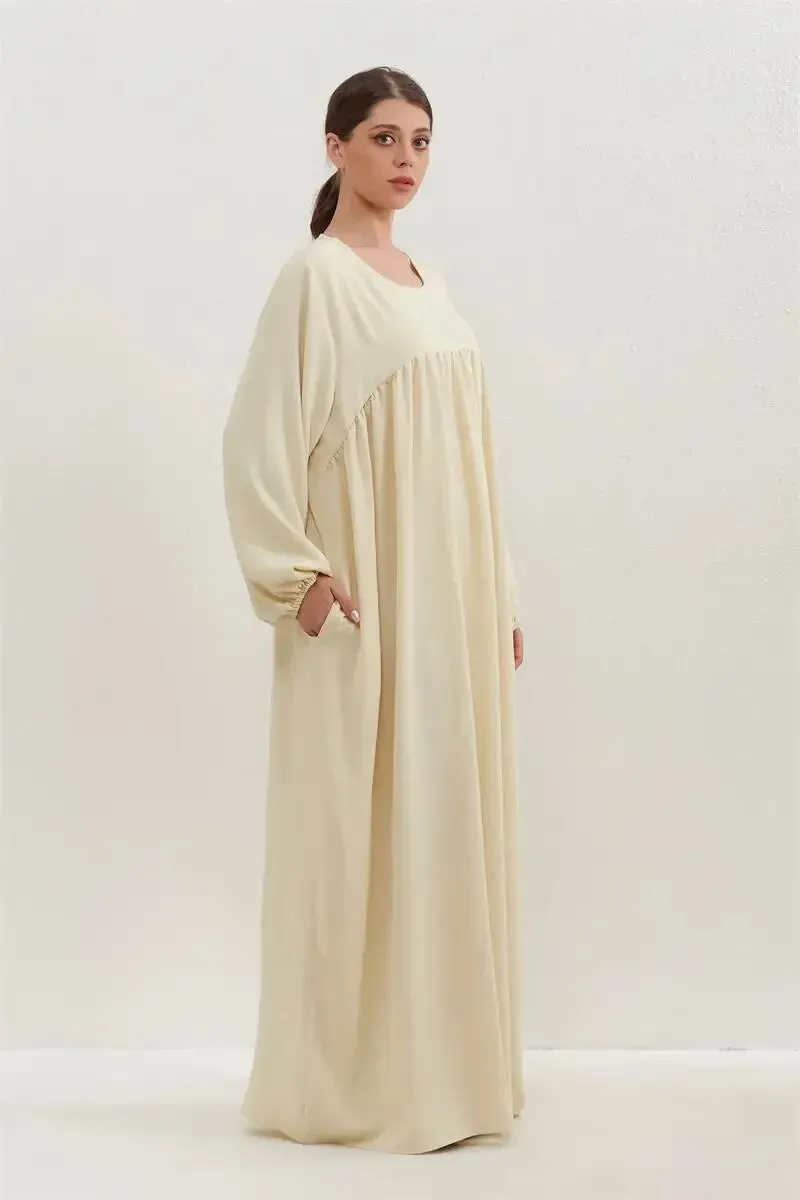 Women O-neck Full Sleeve Maxi Dress