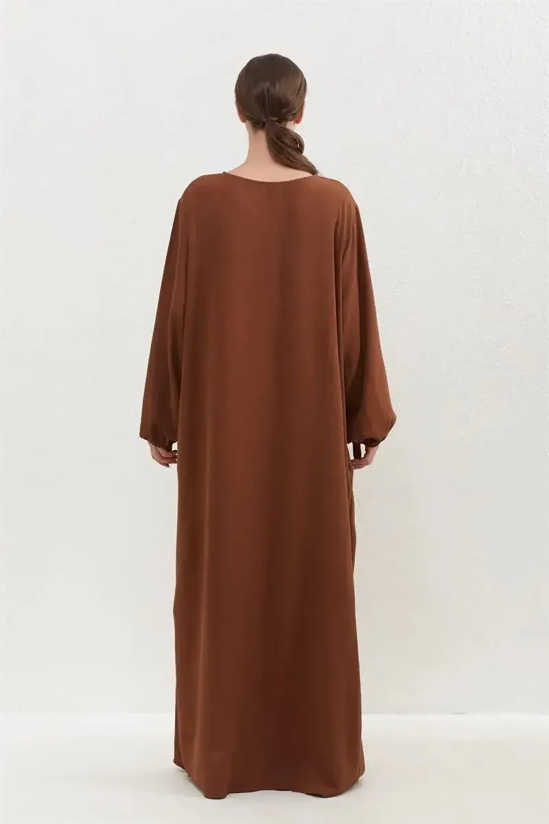 Women O-neck Full Sleeve Maxi Dress